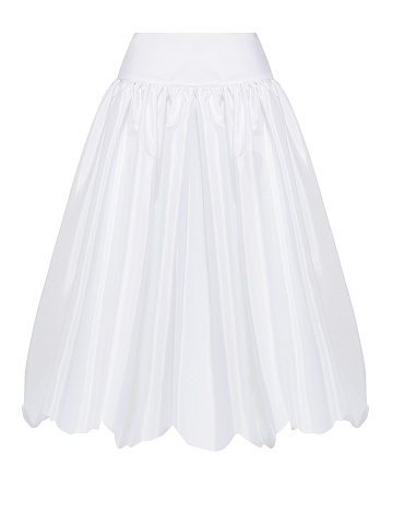 White Taffeta Midi Skirt, 1