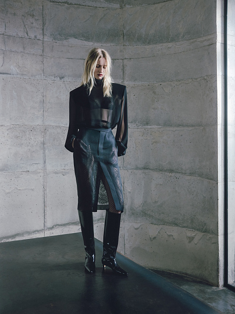 Black organza skirt with lace, 3