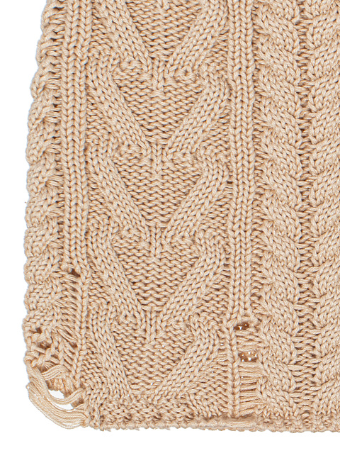Beige knitted cotton hat with holes, 2 Beige knitted cotton hat with holes, 2