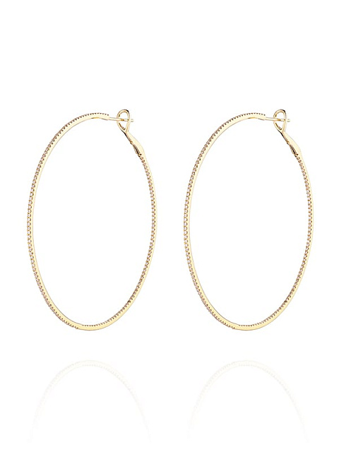 Diamond & Gold Hoop Earrings, 1