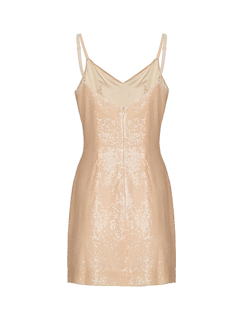 Beige Sequined Mini Dress, 2 Beige Sequined Mini Dress, 2