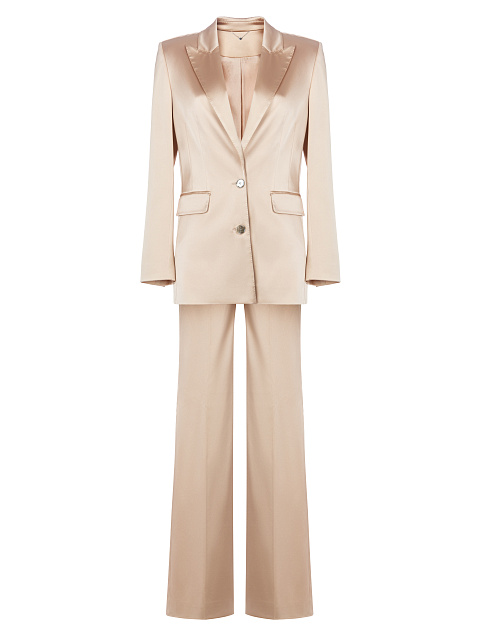 Beige Silk Satin Suit, 1 Beige Silk Satin Suit, 1