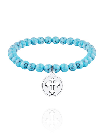 Silver & Turquoise Beaded Bracelet, 1