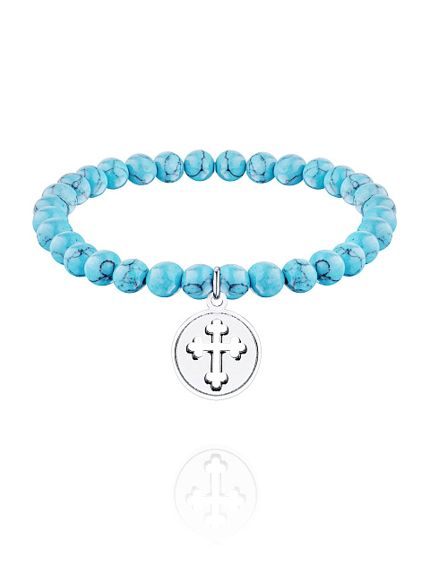 Silver & Turquoise Beaded Bracelet, 1