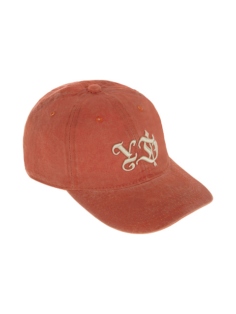 Orange & White YD Embroidered Vintage Denim Cap, 1