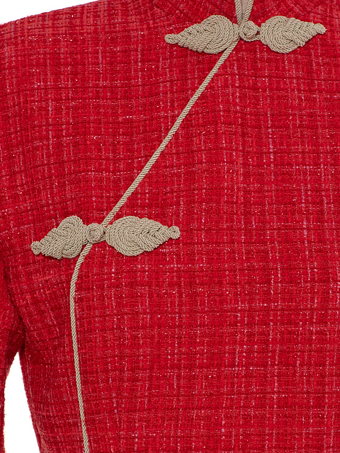 Red Tweed Midi Dress, 3