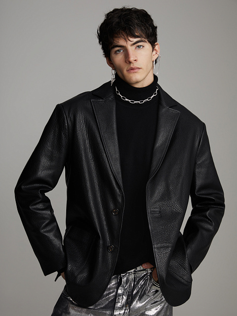 Men's Black Cashmere Turtleneck Sweater, 7