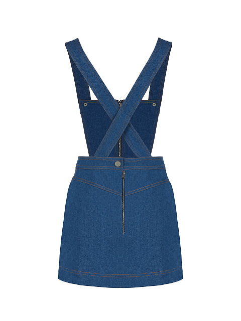 Blue Denim Suspender Skirt, 2 Blue Denim Suspender Skirt, 2
