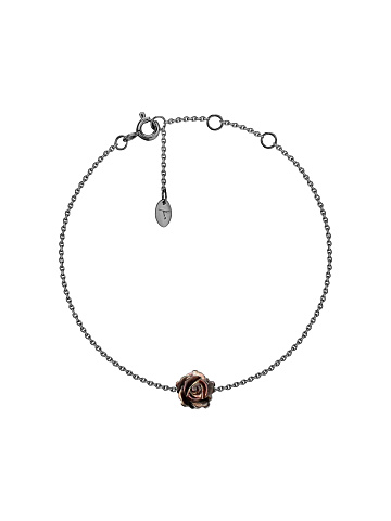 Bracelet made of oxidized gold with a rose of black carved mother-of-pearl, 1