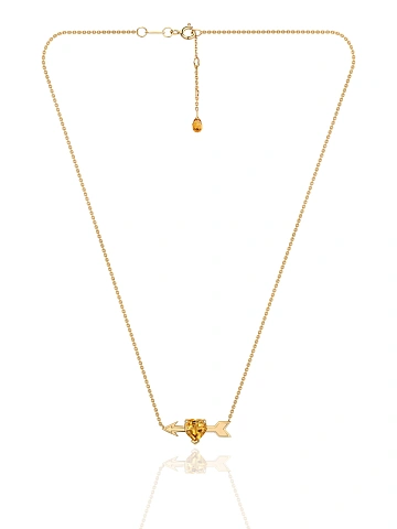 Necklace made of yellow gold with a heart-cut citrine, 1