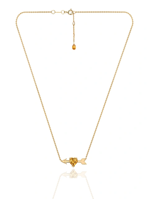 Necklace made of yellow gold with a heart-cut citrine, 1