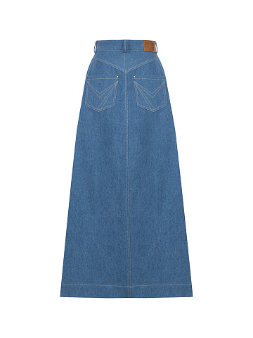 Blue Denim Midi Skirt, 2