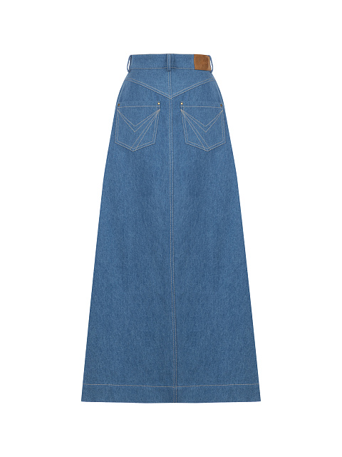 Blue Denim Midi Skirt, 2