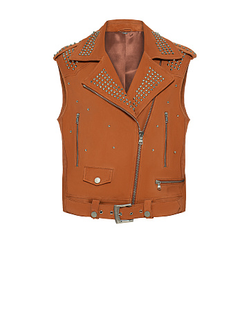 Brown Studded Suede Vest, 1