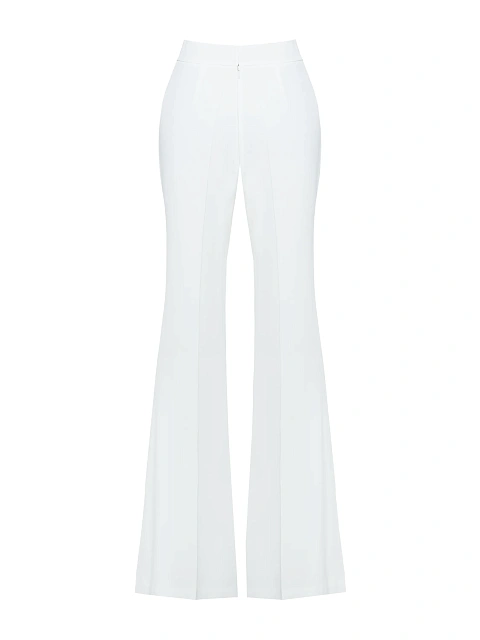 White Silk Flared Pants, 3 White Silk Flared Pants, 3