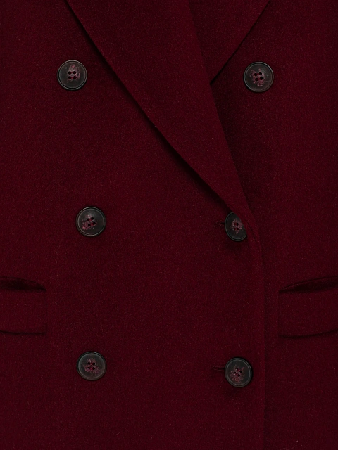 Burgundy double-breasted coat with shaped lapels, 3 Burgundy double-breasted coat with shaped lapels, 3