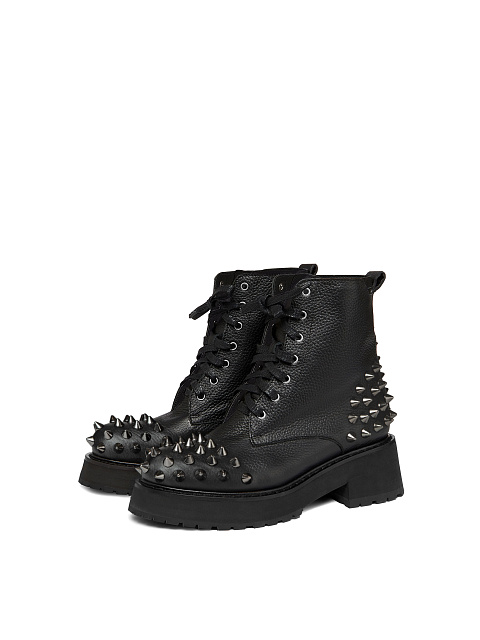 Black Leather Boots With Black Studs, 1