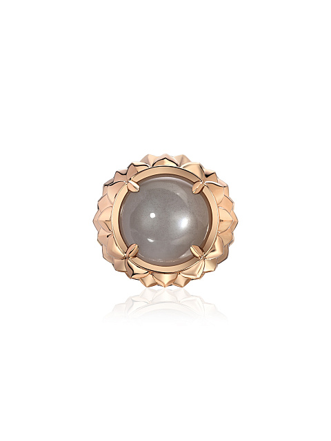Rose gold ring with moonstone, 4