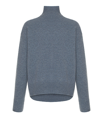Denim Blue Royal Cashmere Turtleneck Sweater, 1