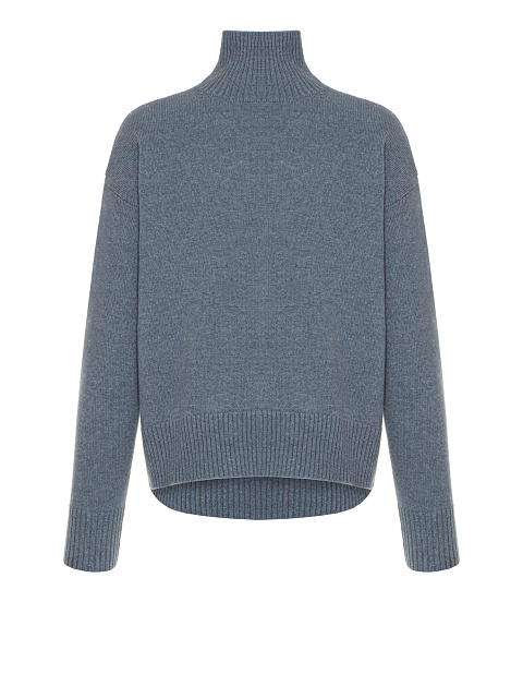 Denim Blue Royal Cashmere Turtleneck Sweater, 1