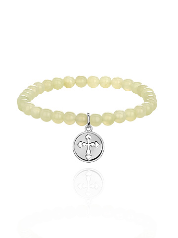 Silver & Jasper Beaded Bracelet, 1