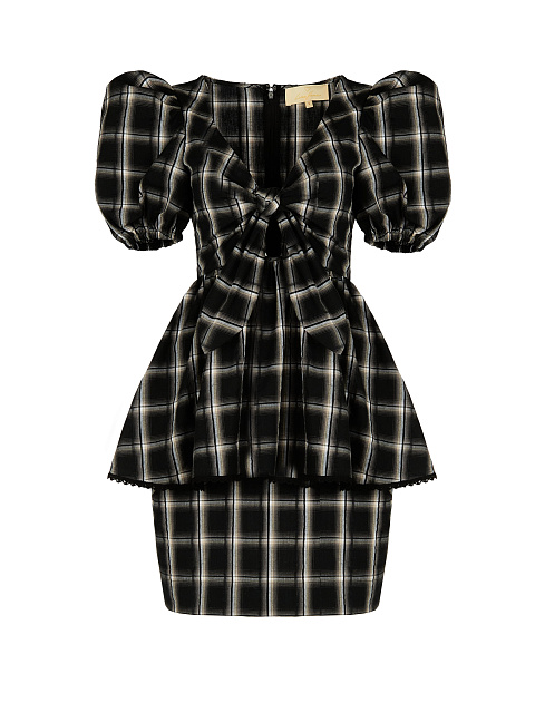 Black Checked Cotton Top & Mini Skirt, 1 Black Checked Cotton Top & Mini Skirt, 1
