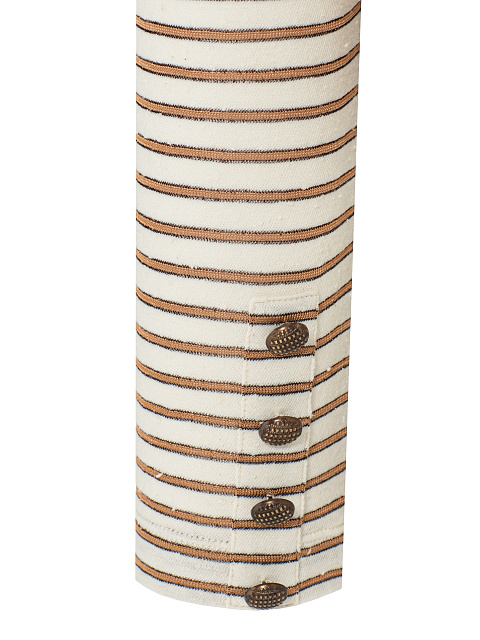 Beige & White Striped Longsleeve T-shirt, 4 Beige & White Striped Longsleeve T-shirt, 4
