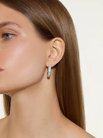 Paraiba-colored enamel hoops, 2