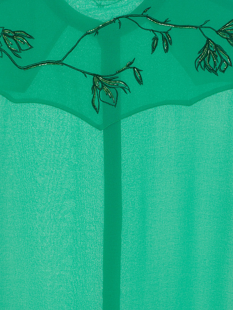 Bright Green Chiffon Blouse With Embroidery, 3