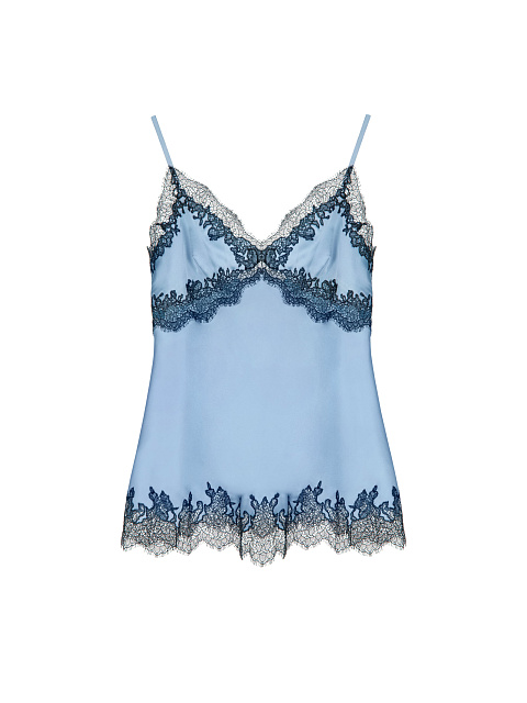 Blue Lace Silk Top, 1