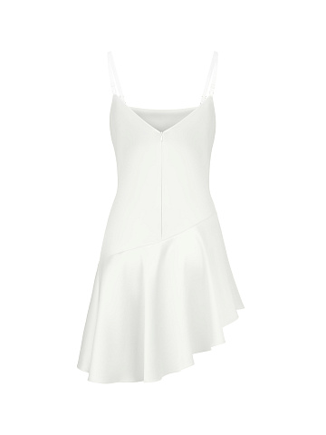 White Asymmetric Mini Dress, 2