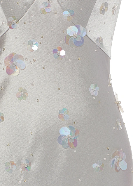 Grey Sequin Silk Maxi Dress, 4 Grey Sequin Silk Maxi Dress, 4