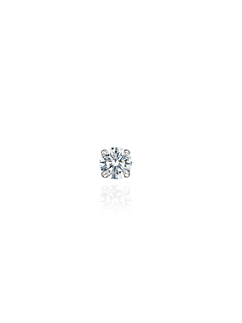 Round Lab Grown Diamond & White Gold Earring, 2