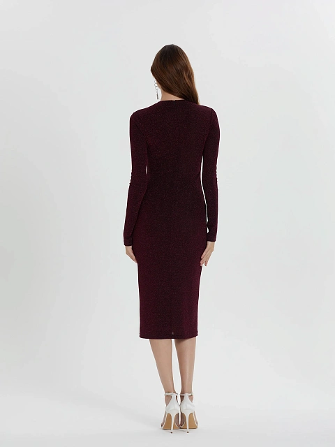 Bordeaux Lurex Jersey Midi Dress, 5 Bordeaux Lurex Jersey Midi Dress, 5