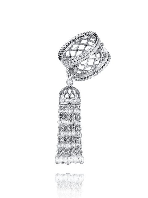White Gold & Diamond Tassel Ring , 1