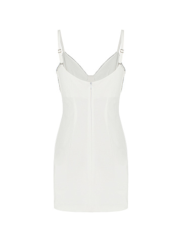 White & Silver Sequin Jersey Mini Dress, 2