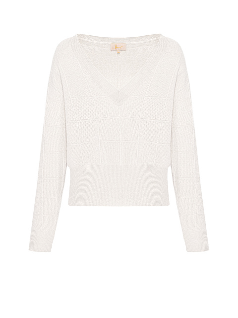White Cashmere V-neck Sweater, 1 White Cashmere V-neck Sweater, 1