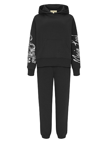 Dragon Printed Black Jersey Suit, 1
