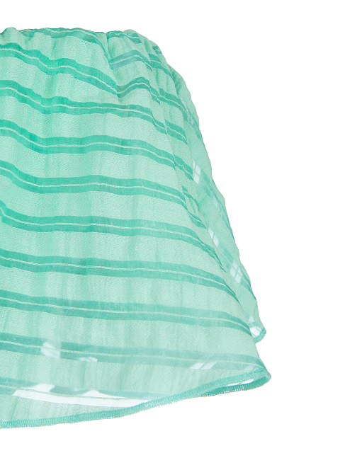 Turquoise Striped Chiffon Top & Midi Skirt, 3 Turquoise Striped Chiffon Top & Midi Skirt, 3