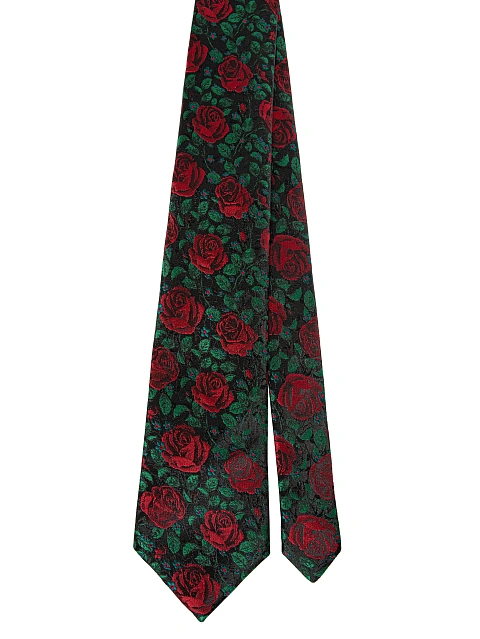 Black Rose Print Tie, 1 Black Rose Print Tie, 1