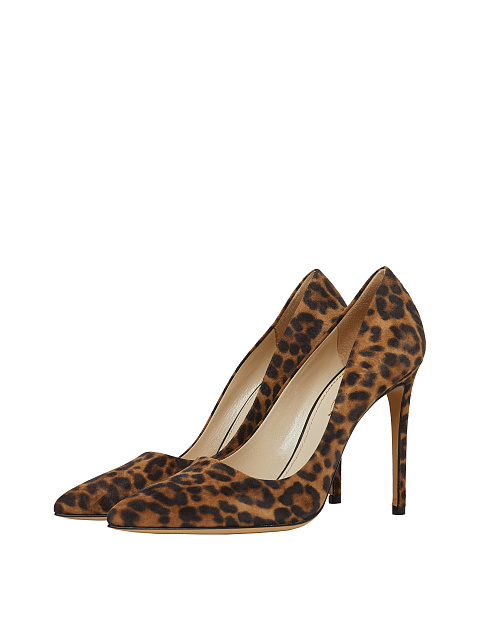 Leopard Print Suede Pumps, 1