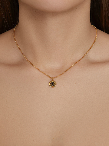 Yellow Silver & Black Cubic Zirkonia Necklace, 2