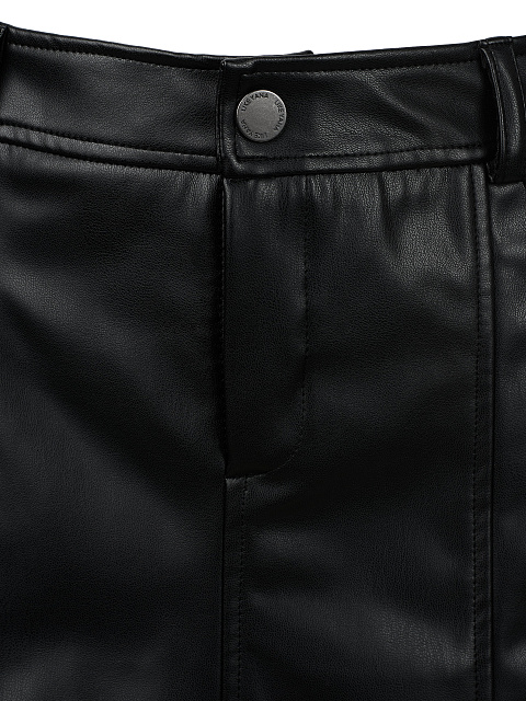 Black Ultra Mini Faux Leather Skirt, 4
