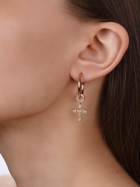 Yellow Diamond & Gold Hoop Earrings , 2