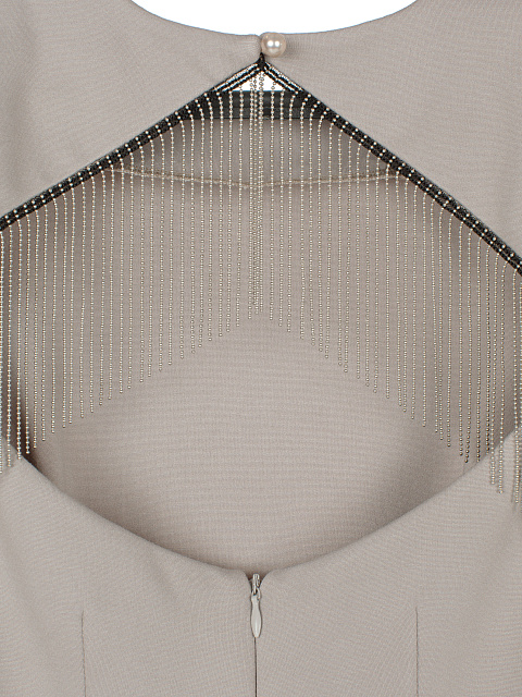 Grey Fringed Mini Dress, 4