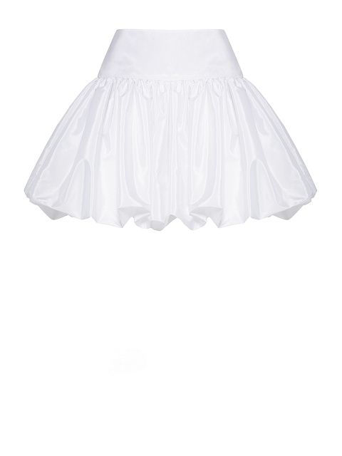White taffeta balloon skirt, 1 White taffeta balloon skirt, 1