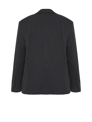 Dark grey striped oversized blazer, 2