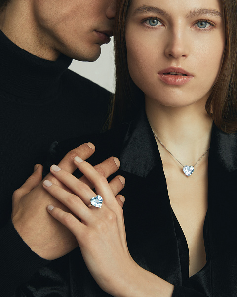 Heart Topaz & White Gold & Ring, 5