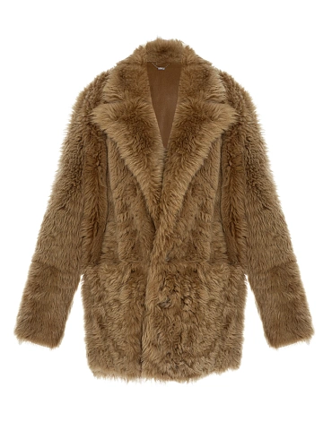 Brown Cropped Sheepskin Coat, 1