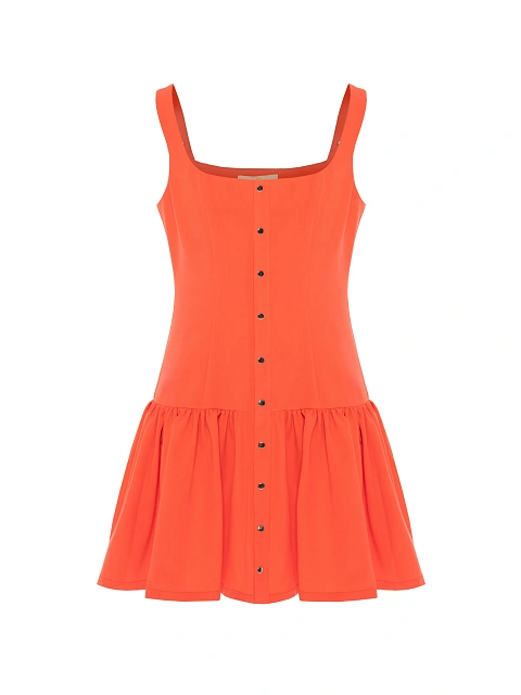 Coral viscose mini dress, 1 Coral viscose mini dress, 1